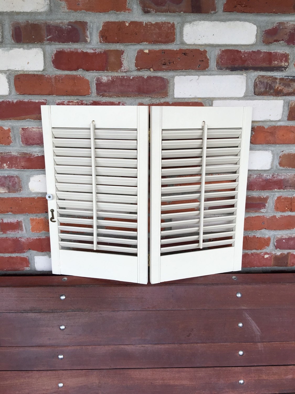 Vintage White Shutters, Antique Louvered Shutters by BeCreative2 on Etsy Vintage doors