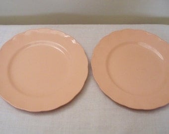 Vintage Pair Made in England Grindley Peach Petal Dinner Plates