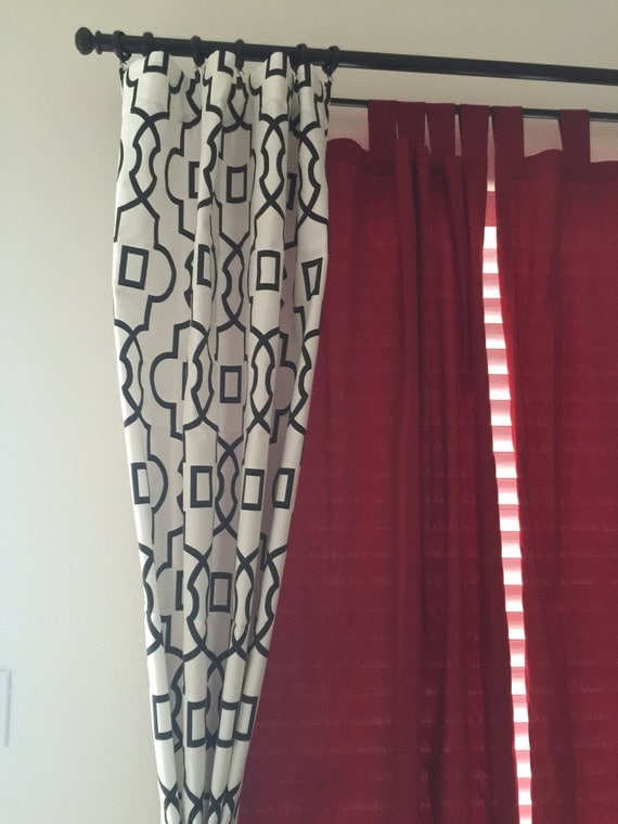 Black and White Curtains Geometric Quatrefoil by exclusiveelements