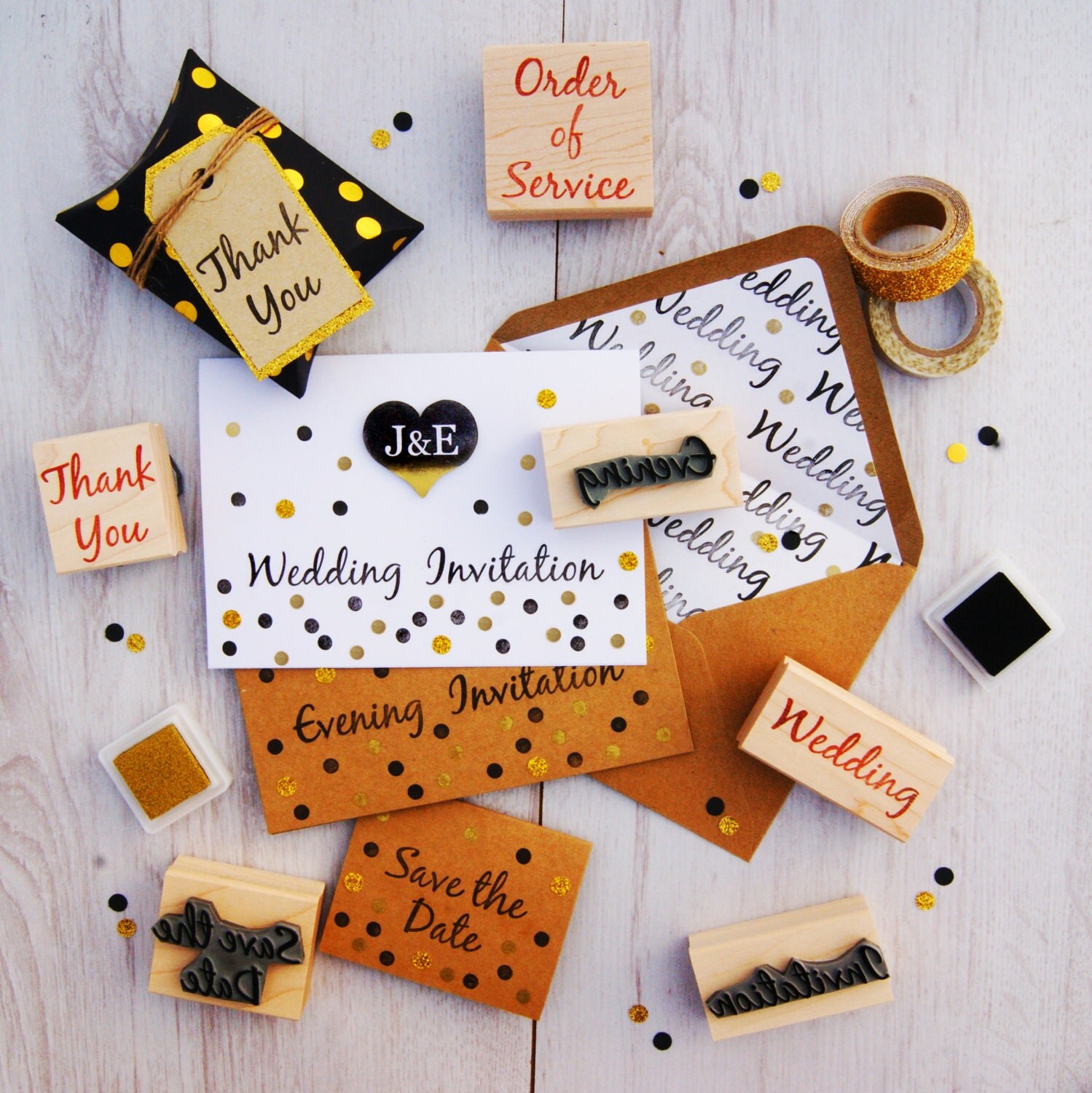 Wedding Invitation Rubber Stamps Various Fonts DIY Bride