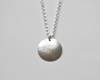 Round silver pendant necklace sterling silver by littleglamour