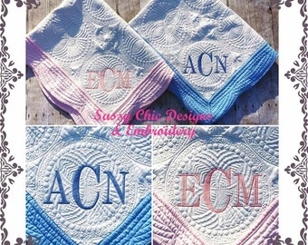 Monogrammed Baby Quilt,Personalized Baby Quilt,Baby Quilt,Baby Girl Quilt,Baby Boy Quilt,Birth Announcement Quilt,Baby Gift,Baby Shower Gift