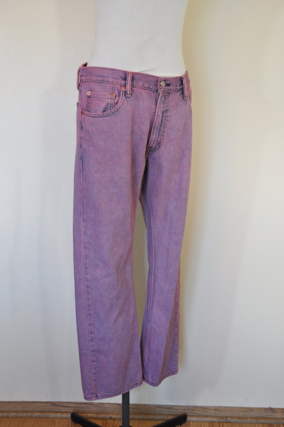 pink denim jeans