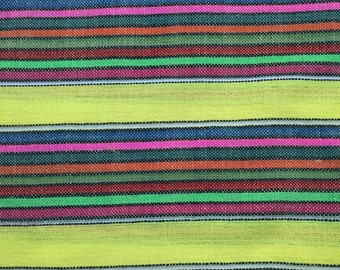 Ethnic Mexican Colorful Bright Yellow Striped Fabric Yard Cambaya from ...