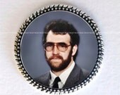 RESERVED FOR BRITTANY - Wedding Vest Lapel Pin Silver Memory Memorial Photo Pin - Free Shipping