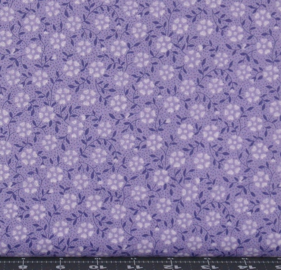 Little Flower in Lilac Cotton Quilt Fabric for Sale by fabric406