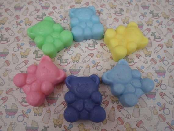 Teddy Bear Soaps Baby Soap 5 Surprise Color/Scent Bear