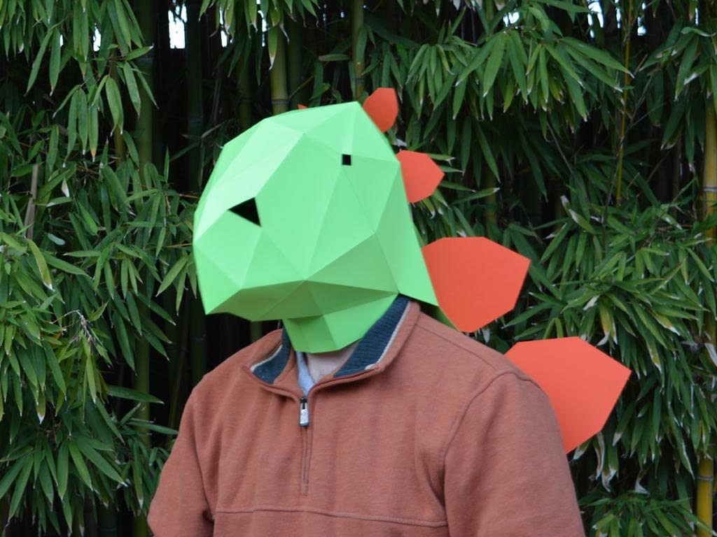 Make Your Own Stegosaurus Dinosaur Mask with just Paper and