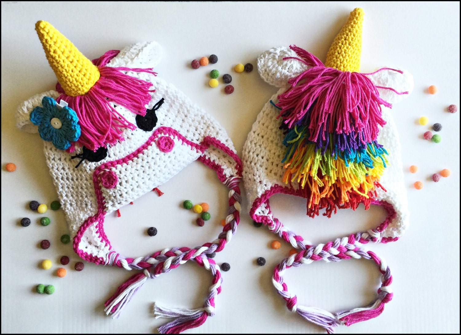 Crochet Pattern Unicorn Earflap or Beanie Hat AngelsChest