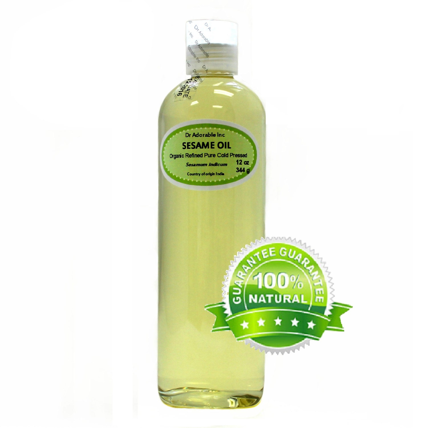 12 oz Sesame Seed Oil Refined Pure & Organic Cold Pressed