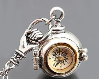 Secret Stash Necklace Compass Locket Necklace