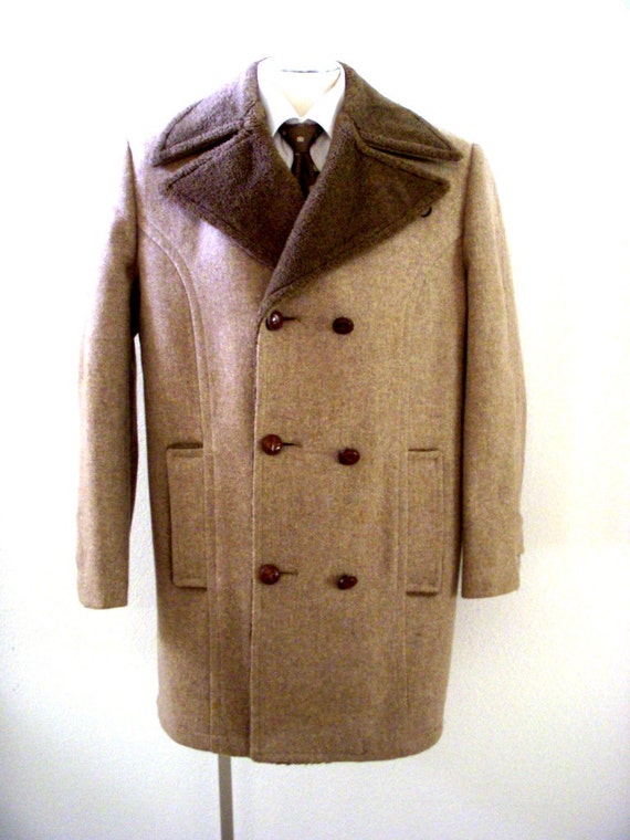 Vintage 70s Mens Brown Winter Coat by Botany 500 Brown