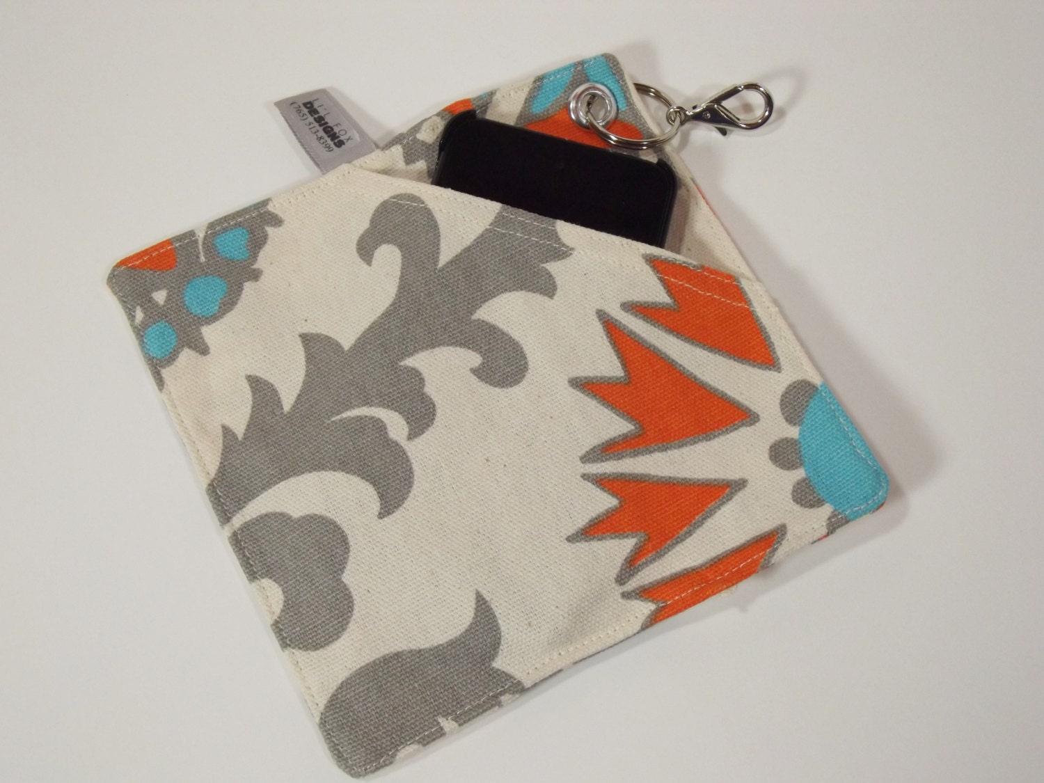 Canvas cell phone Hip clip bag hip clip fanny by LilFoxDesigns