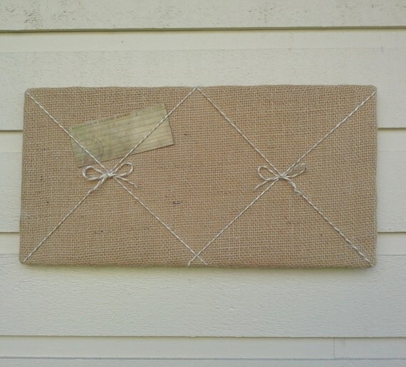 Dorm Decor for students Bulletin Board made from Burlap and