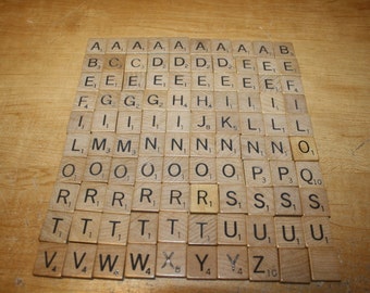 100 Wooden Scrabble Tiles - item #1725