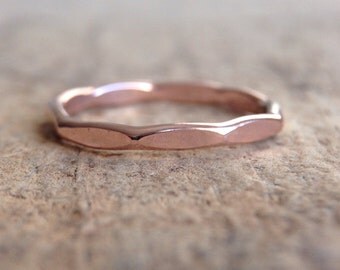 Faceted Ring, 14K Rose Gold Ring, Marquis Ring, Pink Gold Ring, Diamond Ring, Marquise Jewelry, Diamond Shape, Bohemian Jewelry