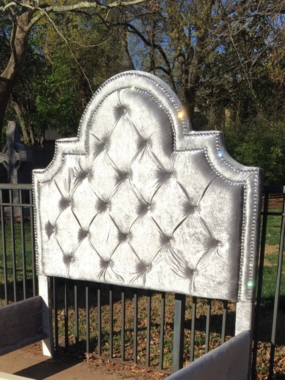 Tufted Bed Upholstered Velvet King Queen Full Twin Rhinestone