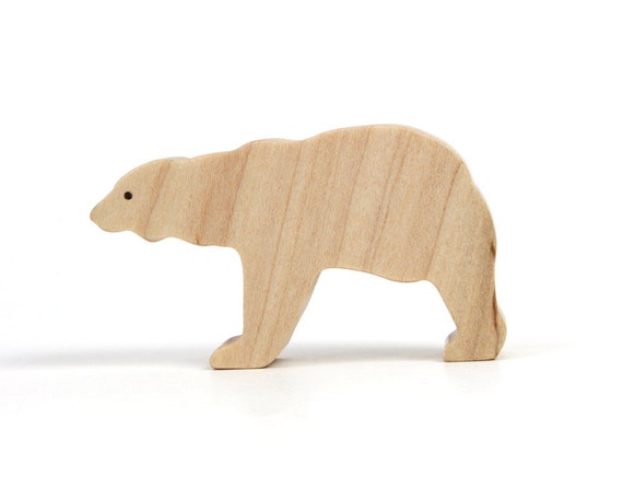 Wooden Polar Bear Toy Small Waldorf Wood by OohLookItsARabbit