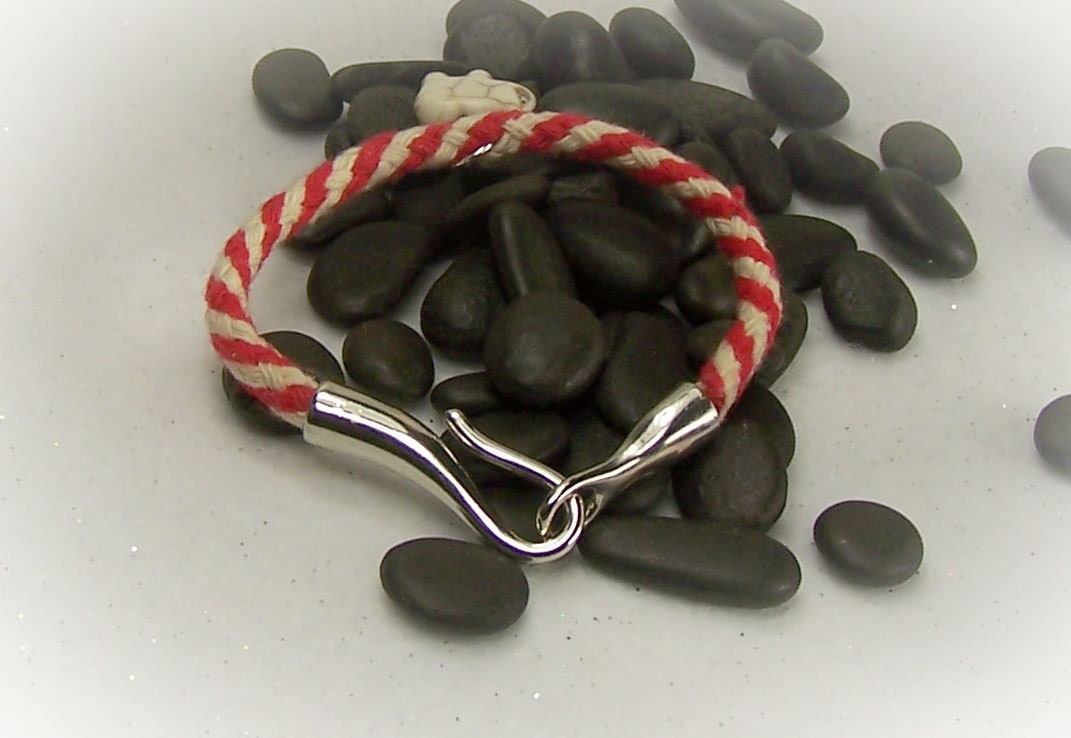 Cord Bracelet Elephant Bracelet Elephant Jewelry Red White