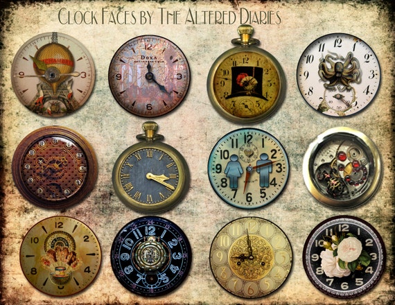 Victorian Watch Faces, Steampunk Watches, Victorian Altered Watch Face, Steampunk Collage Sheet, Steampunk Cupcake Toppers by TheAlteredDiaries steampunk buy now online