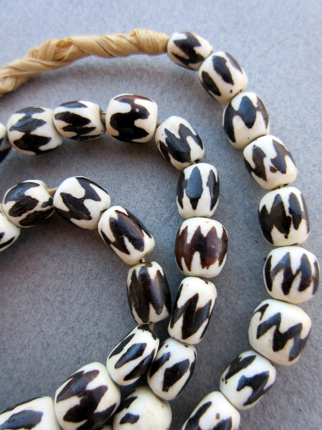 African Batik Bone Beads by bobbydoe on Etsy