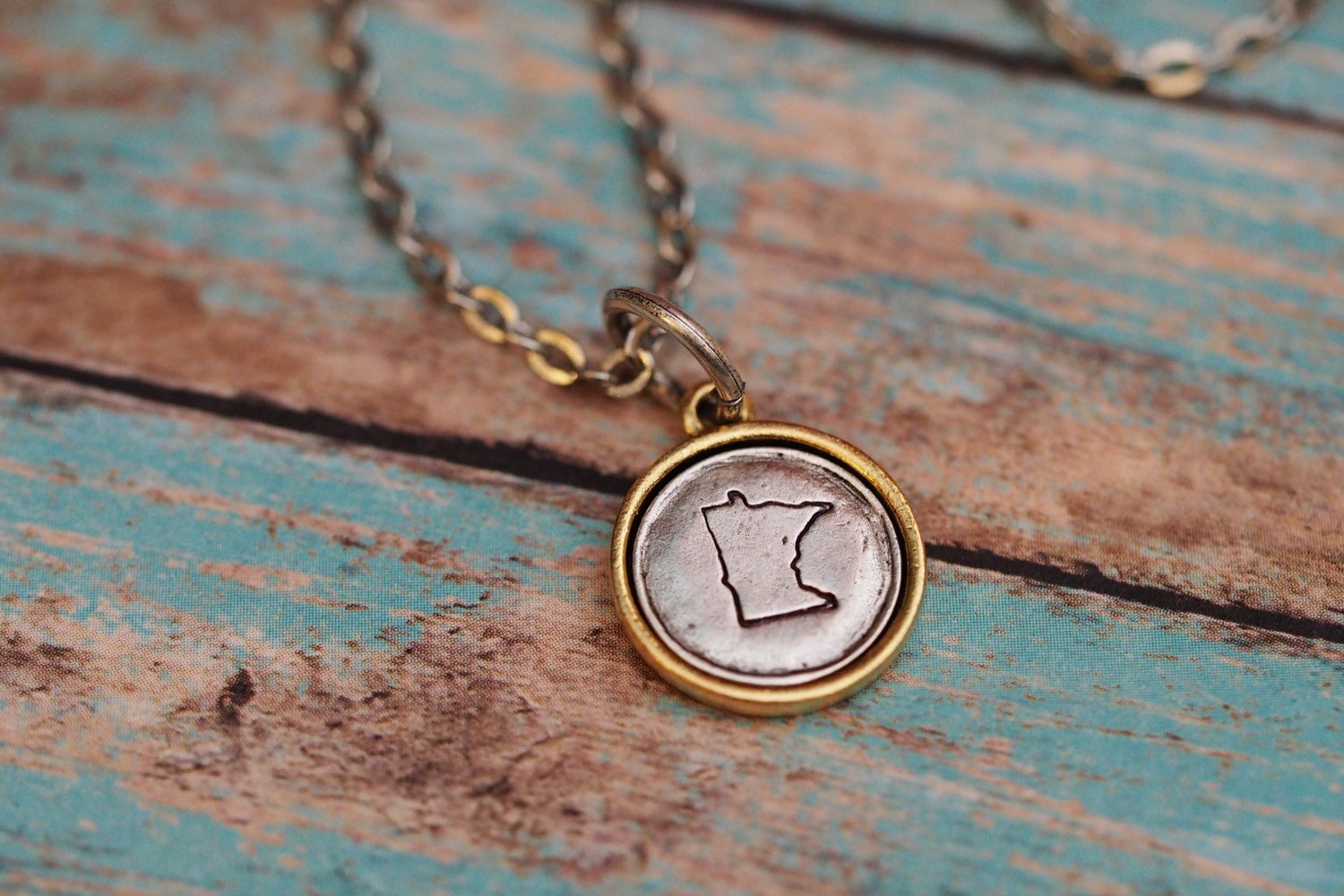 Minnesota Stamped Minnesota Necklace Minnesota by