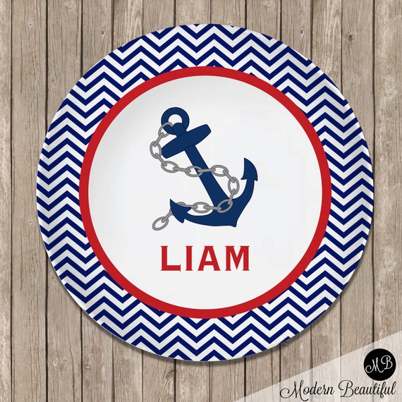 Items similar to Nautical Name Plate with anchor Baby Boy Name Plate