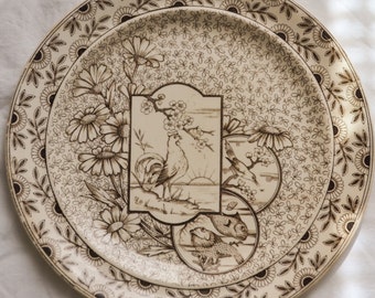 Ridgeway Aesthetic Transferware Plate, Devonshire Spoke on Trent