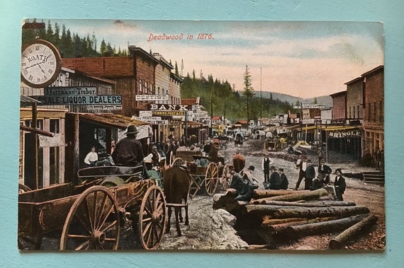 Deadwood SD in 1876 German Postcard Uncirculated