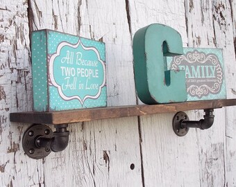 Industrial Shelf Floating Shelf Rustic Wood Shelf Pipe Shelf Industrial Home Decor #DownInTheBoondocks