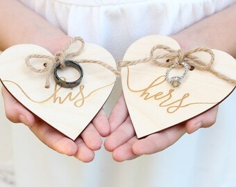 his and hers wedding ring holders ring bearer ring holder engraved wood heart ring holder rustic - Wedding Ring Holder his and hers wedding ring holders ring bearer ring holder engraved wood heart ring holder rustic - Wedding Ring Holder
