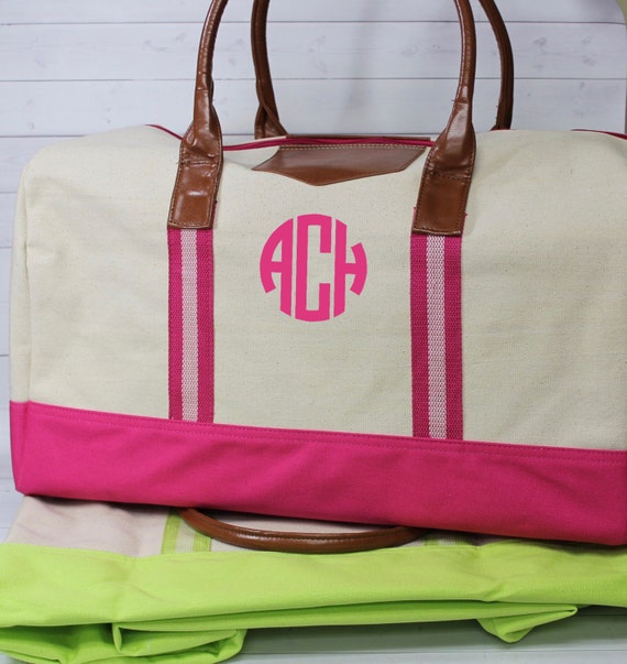 Items similar to Monogram Duffle Bag Girls Duffle Bag Ladies' Weekender bag Cute Duffle