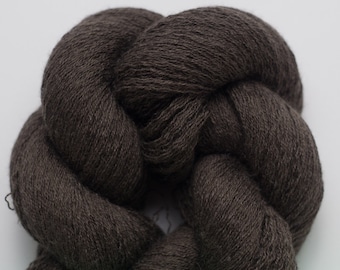 Dark Mocha Silk Cashmere Lace Weight Recycled Yarn, SCH00087