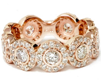 rose gold wedding ring 2 13ct round diamond engagement ring bezel halo 14k rose - Rose Gold Wedding Rings For Women rose gold wedding ring 2 13ct round diamond engagement ring bezel halo 14k rose - Rose Gold Wedding Rings For Women