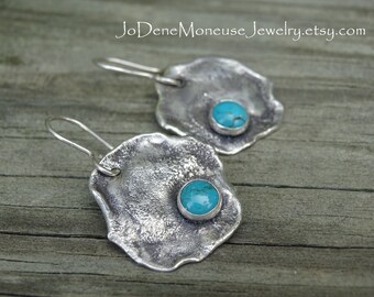 Reticulated sterling silver earrings,rustic,turquoise,red Carnelian,moonstone,citrine,denim lapis,hand fabricated,artisan metalsmith jewelry