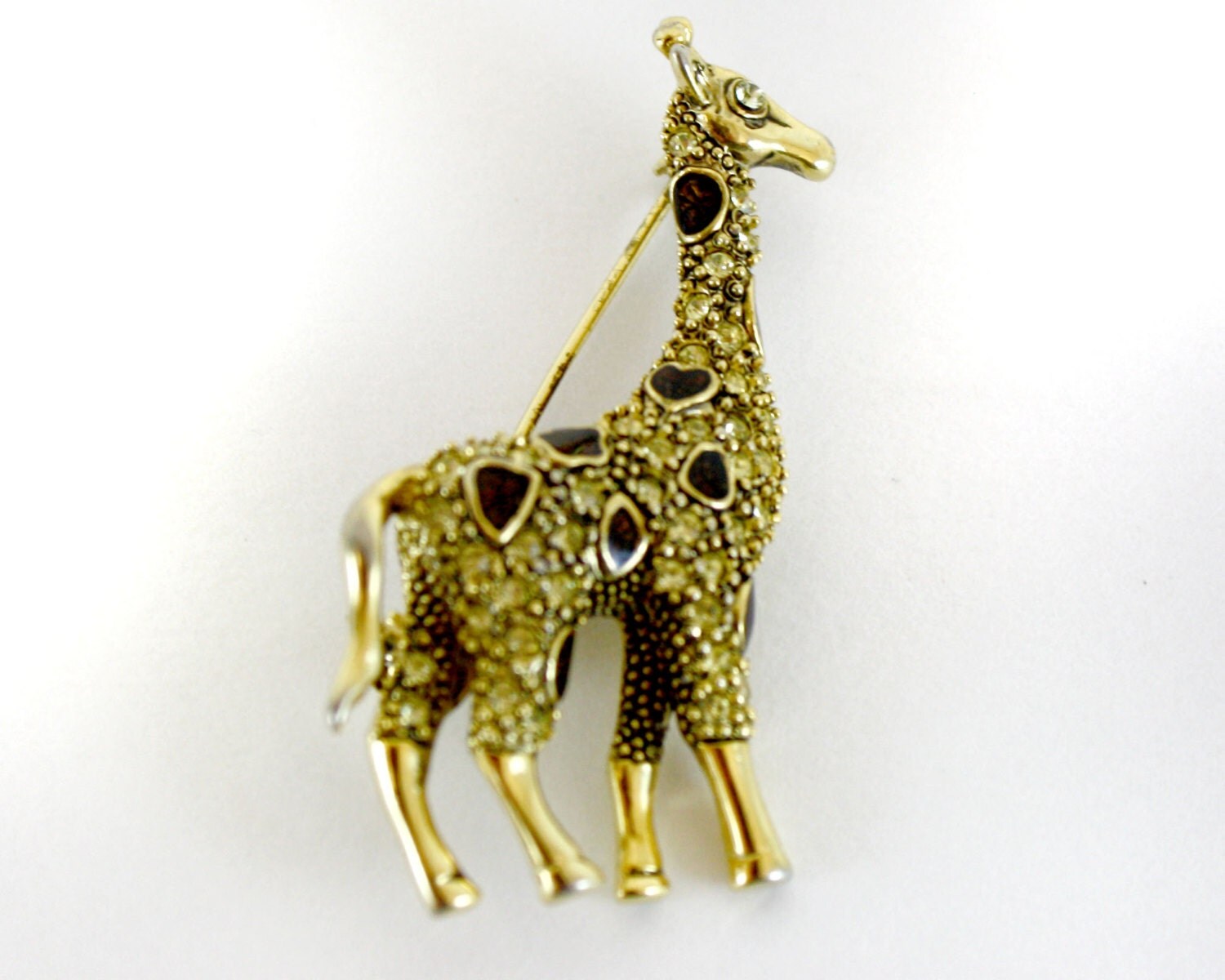 Vintage Giraffe Novelty Brooch with Black by LittleRedHenVINTAGE