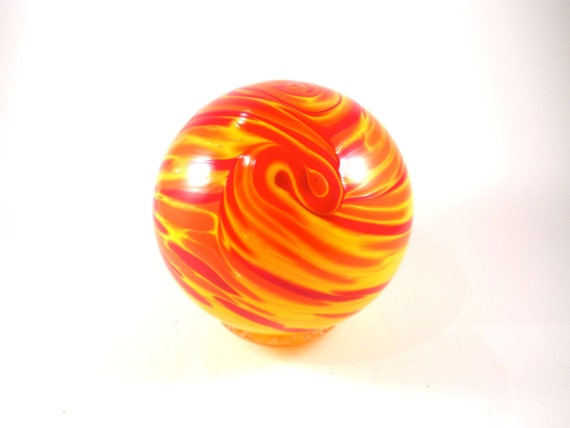hand blown glass ball yellow orange by misspattisattic on etsy hand blown glass ball yellow orange by misspattisattic on etsy