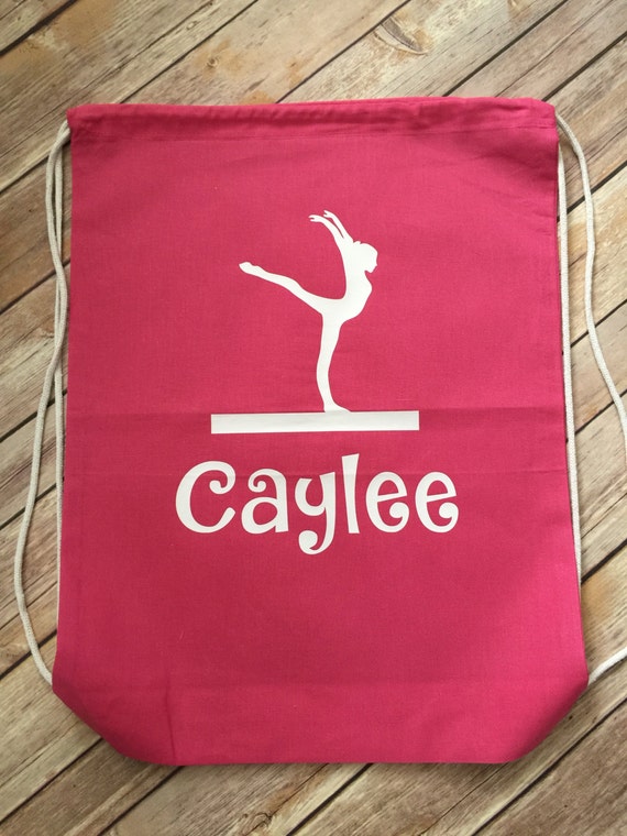 Personalized Drawstring Cinch Gymnastics Bag by 3craziemonkeys