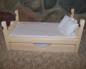 wooden 18 inch doll bed