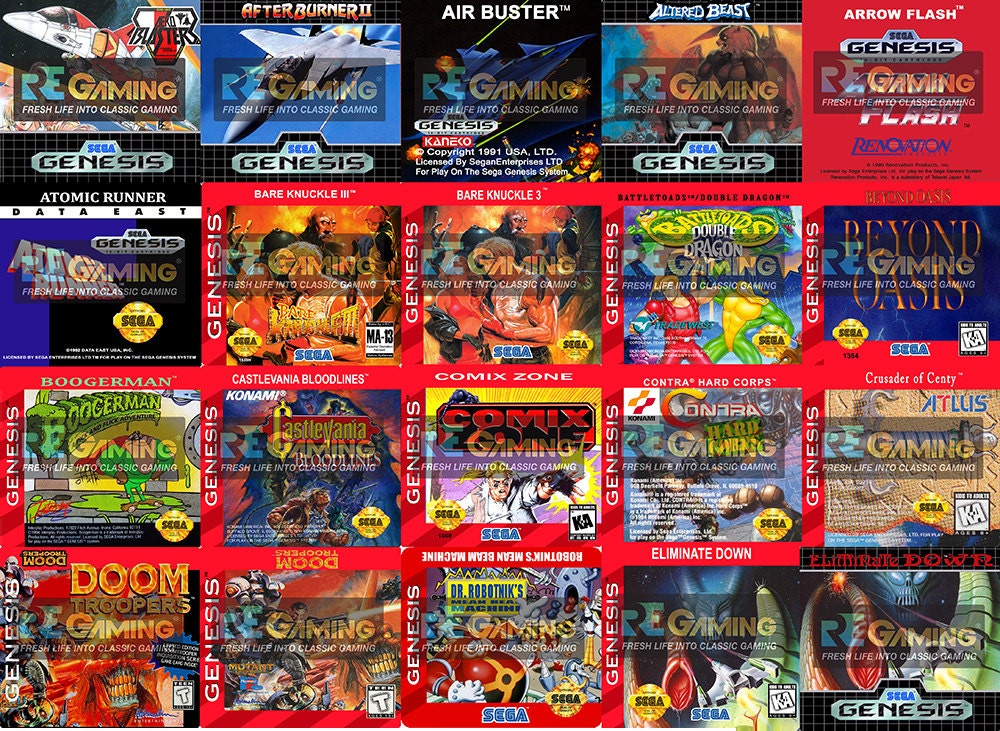 Sega Genesis Replacement Labels Regaming By Vintagegamer On Etsy