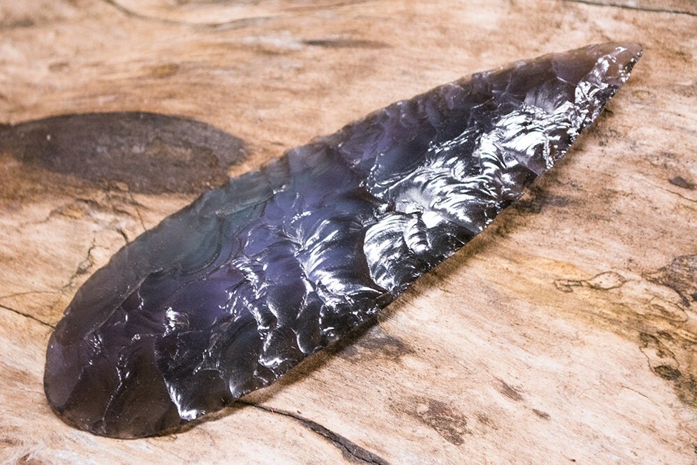 Flint Knapped Pastel Rainbow Obsidian Primitive Knife Blade