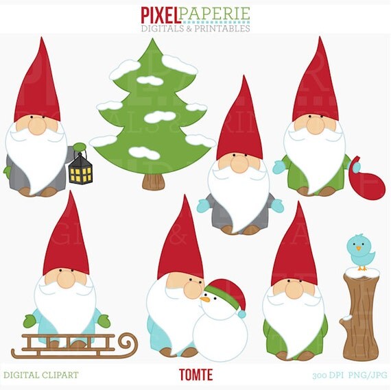 tomte nisse tomtenisse santa gnome clipart digital clip art