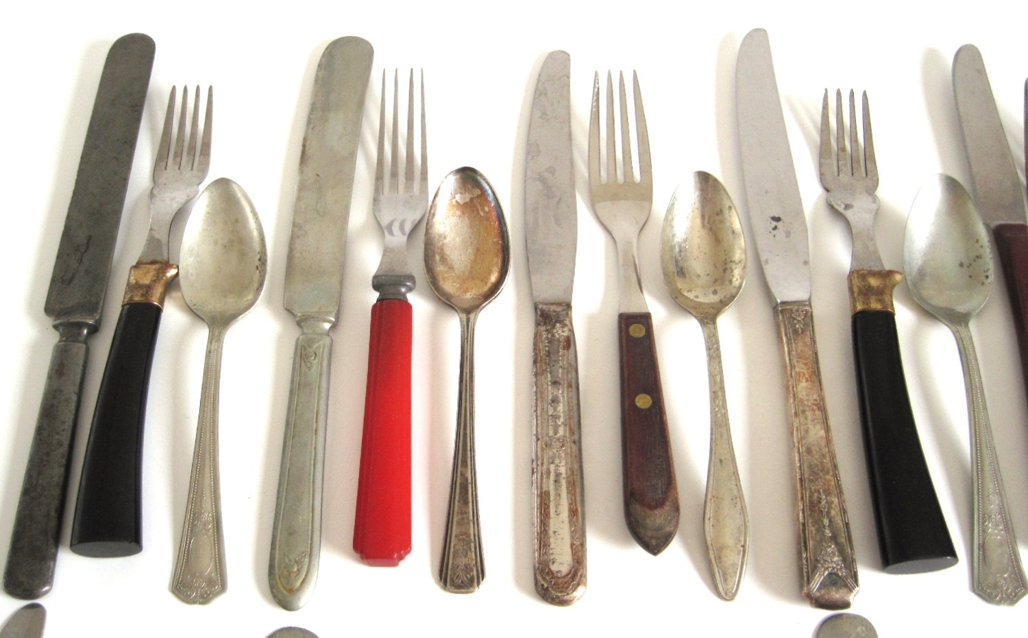 Rustic Mismatched Flatware Set Stainless Silverplate Nickel