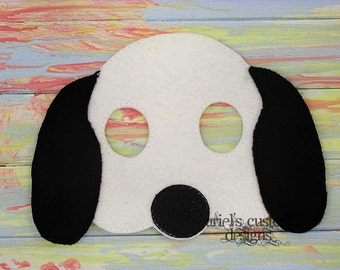 Snoopy Mask - Snoopy Costume - Dog Mask - Dog Costume - Felt Dress Up Masks - Birthday Party Favor Halloween