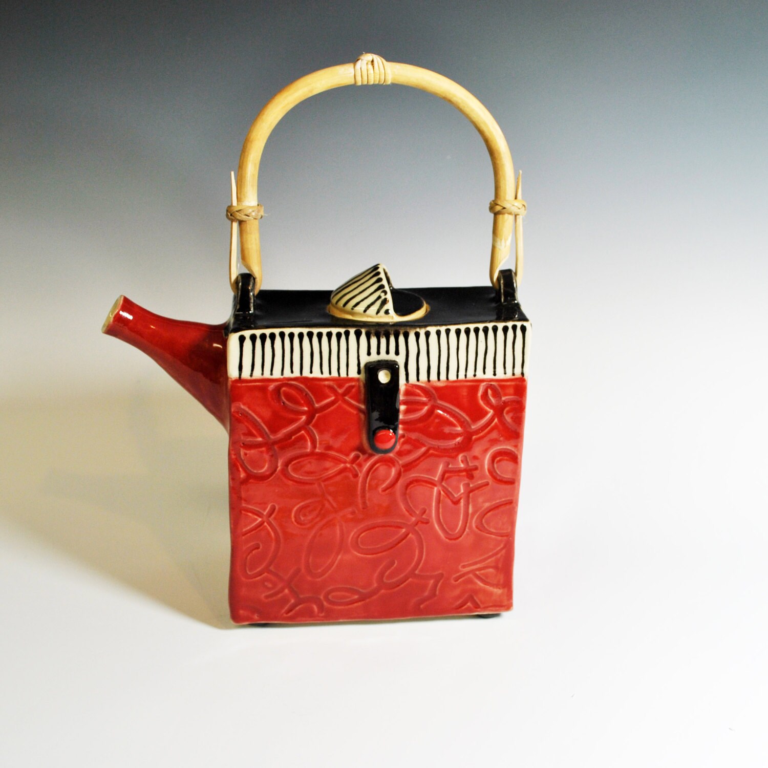 Ceramic Pottery Teapot Purse Teapot Handmade Teapot