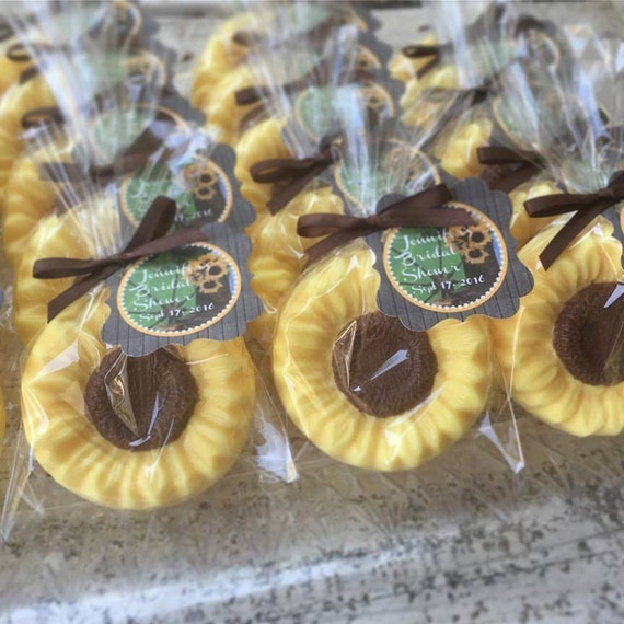 10 Sunflower Soap Favors Sunflower Bridal Shower Favors, Sun Flower