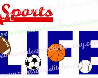 Sports Life SVG - Sports SVG - Sports Balls SVG - Digital Cutting File - Graphic Design - Instant Download - Svg, Dxf, Jpg, Eps, Png