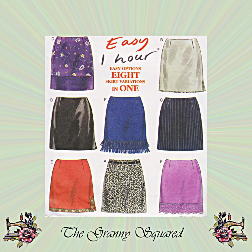 Straight Skirt Pattern in Eight Styles Easy to by TheGrannySquared