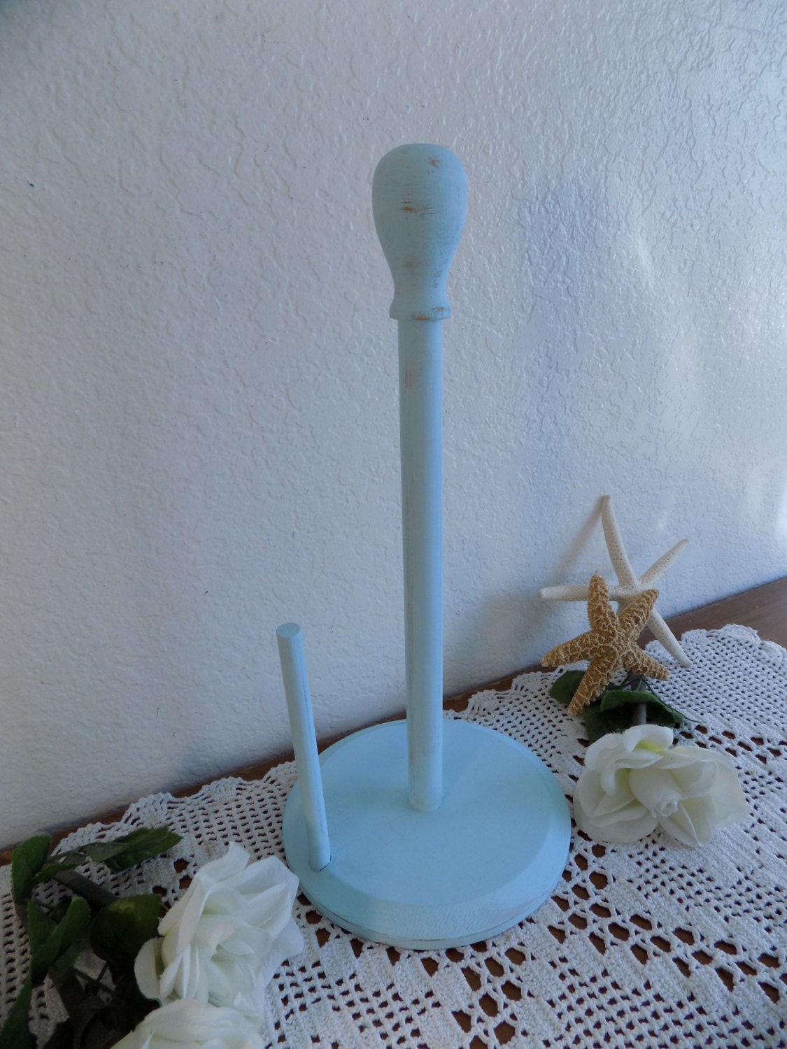 Paper Towel Holder Rustic Sea Green Shabby Chic by ElegantSeashore