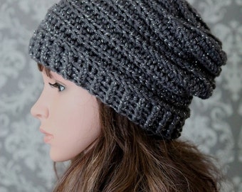 Crochet PATTERN - Easy Crochet Pattern - Crochet Slouchy Hat Pattern - Ribbed Crochet Hat Pattern - Baby, Child, Adult Sizes - PDF 429